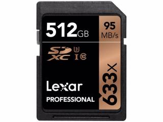 Lexar Pro 633X SDHC/SDXC UHS-I U1/U3 (V30) R95/W45 paměťové karty 512GB