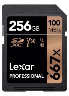 Lexar Pro 667X SDXC UHS-I U3 (V30) R100/W90 paměťové karty 256GB