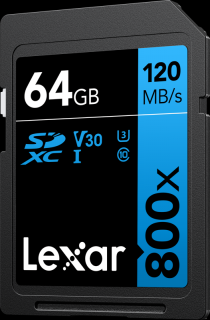 Lexar Pro 800x SDXC UHS-I SD paměťová karta C10 V10 U1, R120/45MB 256GB