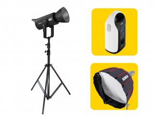 Outdoor set pro focení a video - Newell RGB Mitra 180 + Napájecí stanice, stativ, softbox  Akční sada pro focení a natáčení outdoor