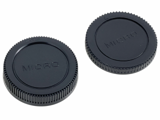 Přední a zadní krytka na objektiv Micro 4/3 (MFT)