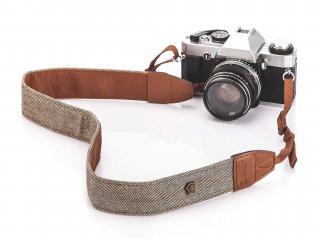 Retro, vintage popruh pro fotoaparát Fuji, Canon, Sony, Pentax (hnědý)