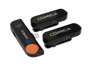 (ROZBALENO) Comica Vimo S (MI) 2,4G bezdrátové klopové mikrofony pro iPhone a iPad  Varianta pro Apple Lightning - černá barva