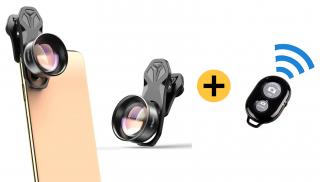 Smartphone 60mm 2X Telephoto čočka s klipem, smartphone objektiv  Bluetooth spoušť jako dárek od FILM-TECHNIKA