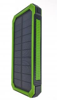 Solární power banka 10000 mAh se světlem a větrákem (zelená)