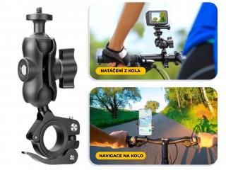 Svorka na kolo a tyče s kloubem pro GoPro a smartphone