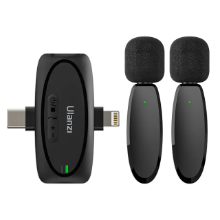 Ulanzi V6 3v1 Bezdrátový lavalier mikrofonový systém pro iPhone/Android/Tablet/Kameru
