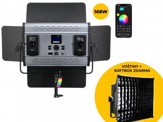 Ultravýkonné RGB LED filmové světlo Redhead RGB-150  168W, RGB režim, Smartphone App, 7000 Lx