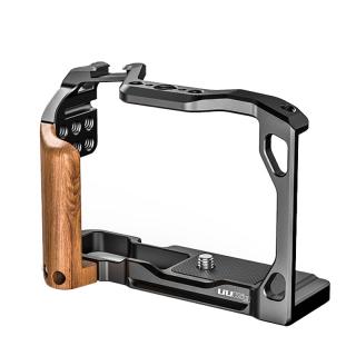 UURig kovová klec s dřevěnou rukojetí pro Panasonic Lumix G100