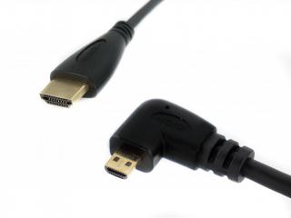 Zalomený HDMI kroucený kabel 50 cm (různé varianty) HDMI micro (levá)