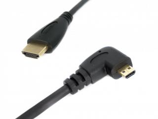 Zalomený HDMI kroucený kabel 50 cm (různé varianty) HDMI micro (pravá)