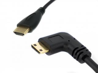 Zalomený HDMI kroucený kabel 50 cm (různé varianty) HDMI mini (leva)
