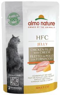 Almo Nature HFC Jelly kuřecí filet se sýrem - kapsička pro kočky 55 g