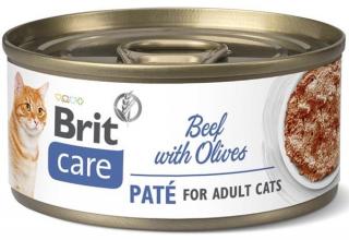 Brit Care Cat Paté hovězí a olivy - konzerva pro kočky 70 g