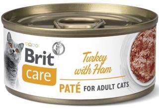 Brit Care Cat Paté krůtí se šunkou - konzerva pro kočky 70 g