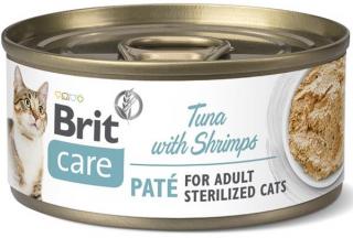 Brit Care Cat Paté Sterilized tuňák a krevety - konzerva pro kočky 70 g