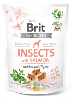 Brit Care Crunchy Snack hmyz s lososem - pamlsky pro psy 200 g