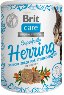 Brit Care Superfruits Herring - rybí pamlsky pro kočky 100 g