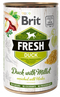 Brit Fresh Duck and Millet - konzerva pro psy 400 g