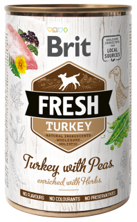 Brit Fresh Turkey and Peas - konzerva pro psy 400 g