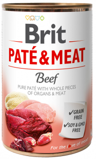Brit Paté and Meat Beef - konzerva pro psy 400 g