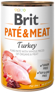 Brit Paté and Meat Turkey - konzerva pro psy 400 g