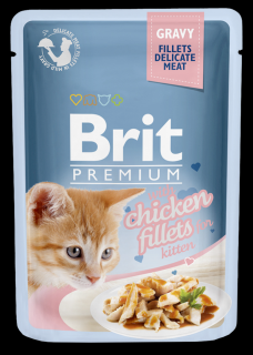 Brit Premium Kitten kuřecí filetky v omáčce - kapsička 85 g