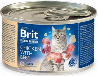 Brit Premium kuře a hovězí - konzerva pro kočky 200 g