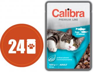 Calibra Cat pstruh a losos v omáčce MULTIPACK - kapsička 24x100 g