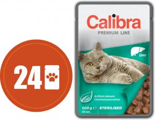Calibra Cat Sterilised játra v omáčce MULTIPACK - kapsička 24x100 g