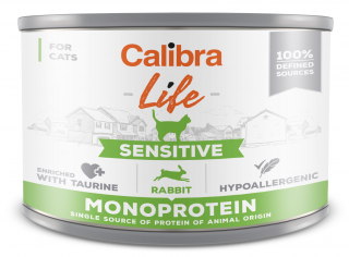 Calibra Life Sensitive Rabbit - konzerva pro citlivé kočky 200 g
