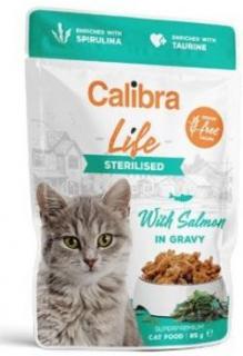 Calibra Life Sterilised losos v omáčce - kapsička pro kočky 85 g