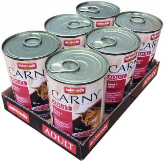 Carny Adult MULTIPACK hovězí a srdce - konzerva pro kočky 6x400 g
