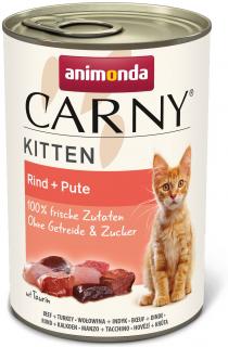 Carny Kitten hovězí a KRŮTA - konzerva pro koťata 400 g