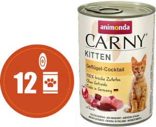Carny Kitten MULTIPACK drůbeží koktejl - konzerva pro koťata 400 g
