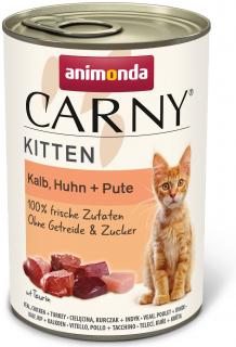 Carny Kitten TELECÍ, kuře a krůta - konzerva pro koťata 400 g