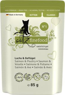 Catz Finefood KITTEN 5 losos a drůbeží - kapsička 85 g