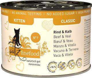 Catz Finefood Kitten 7 hovězí a telecí - konzerva 200 g