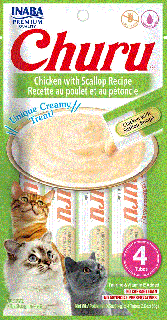 Churu Purée Chicken Scallop - pamlsek pro kočky 4x14 g