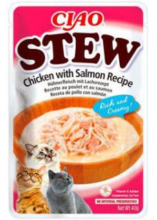 Ciao Stew kuřecí s lososem - krém s kousky masa 40 g