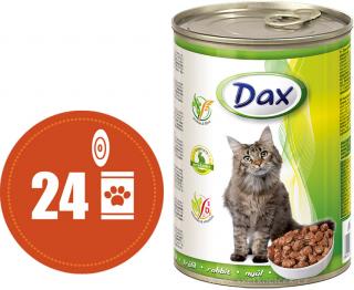 Dax kousky králičí - konzerva pro kočky 24x415 g