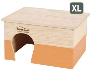 Dřevěný domeček oranžový - velikost XL