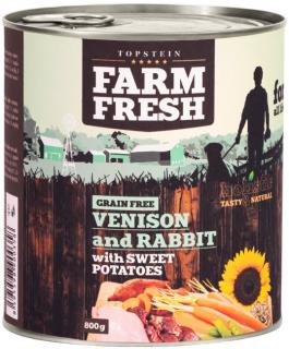 Farm Fresh zvěřina, králík a brambory - konzerva pro psy 800 g