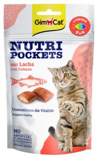 GimCat Nutri Pockets losos a Omega-3 a 6 - pamlsky pro kočky 60 g