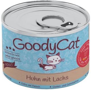 GoodyCat Adult kuře, losos a hovězí s hráškem - konzerva pro kočky 180 g