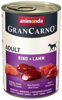 GranCarno Adult různé druhy - konzerva pro psy 400 g Příchuť: hovězí a jehněčí