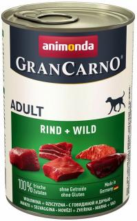 GranCarno Adult různé druhy - konzerva pro psy 400 g Příchuť: hovězí a zvěřina