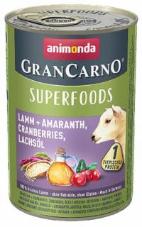 GranCarno Superfoods různé druhy - konzerva pro psy 400 g Příchuť: jehněčí