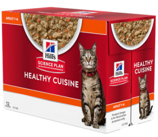 Hill's Feline Adult Multipack Healthy Cuisine - kapsička 12x80 g