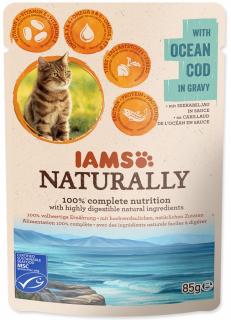 IAMS Naturally treska v omáčce - kapsička pro kočky 85 g